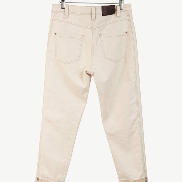 Brunello Cucinelli SS/20 Cream Monili-Bead Distress-Cuff Jeans - Picture 3 of 13